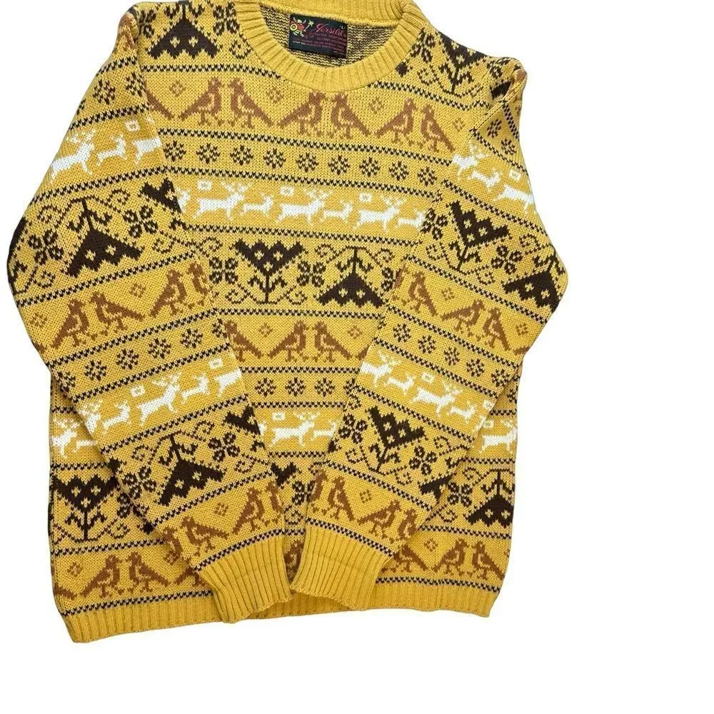JERSILD Vintage Crewneck Made in Wisconsin Sweater Mustard Men’s Size Large